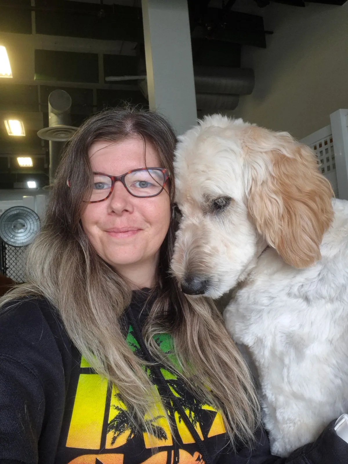 Sarah with a cream doodle
